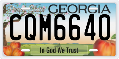 GA license plate CQM6640