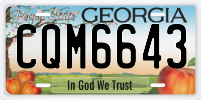 GA license plate CQM6643