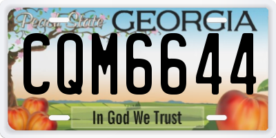 GA license plate CQM6644