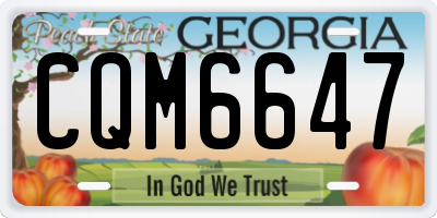 GA license plate CQM6647