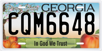 GA license plate CQM6648