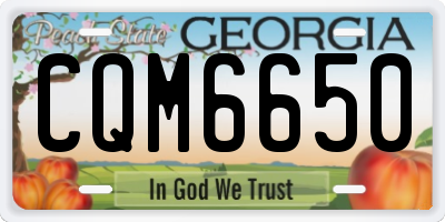 GA license plate CQM6650
