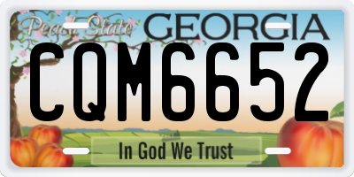GA license plate CQM6652