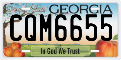 GA license plate CQM6655