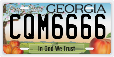 GA license plate CQM6666