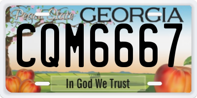 GA license plate CQM6667