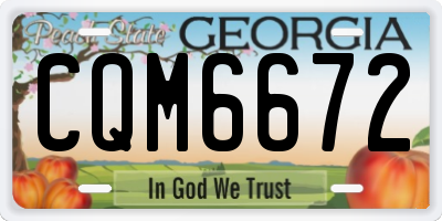 GA license plate CQM6672