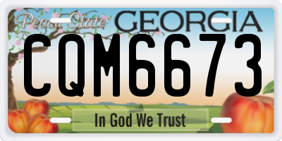 GA license plate CQM6673