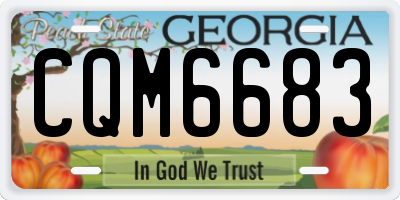GA license plate CQM6683