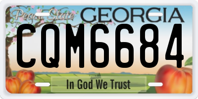 GA license plate CQM6684