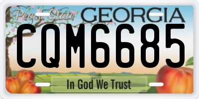 GA license plate CQM6685