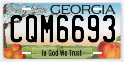 GA license plate CQM6693