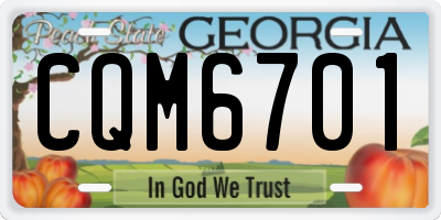 GA license plate CQM6701