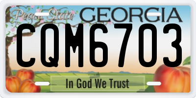 GA license plate CQM6703