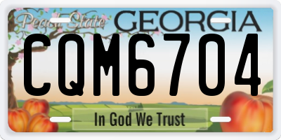 GA license plate CQM6704