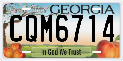 GA license plate CQM6714