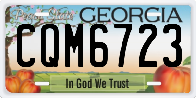 GA license plate CQM6723