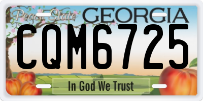 GA license plate CQM6725