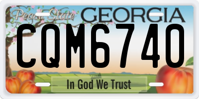 GA license plate CQM6740