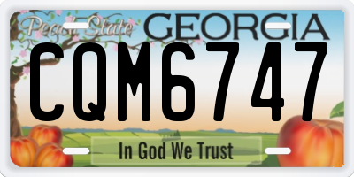 GA license plate CQM6747