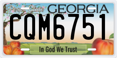 GA license plate CQM6751