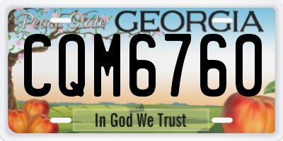GA license plate CQM6760