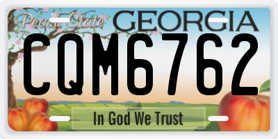 GA license plate CQM6762