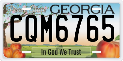 GA license plate CQM6765
