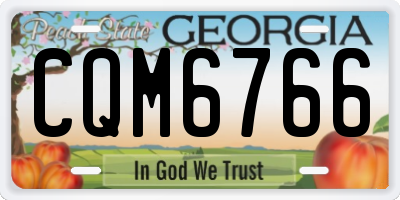 GA license plate CQM6766