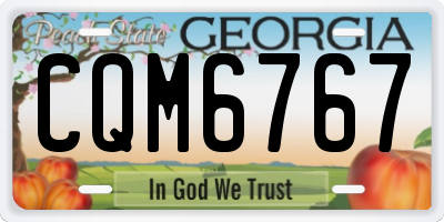 GA license plate CQM6767