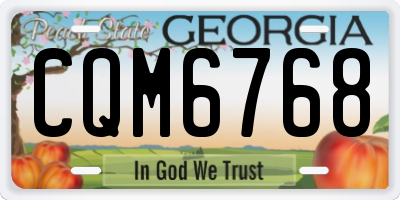 GA license plate CQM6768