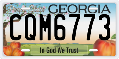 GA license plate CQM6773
