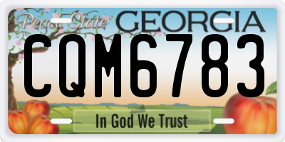 GA license plate CQM6783