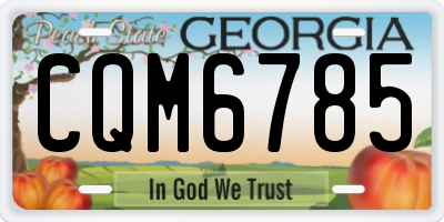 GA license plate CQM6785
