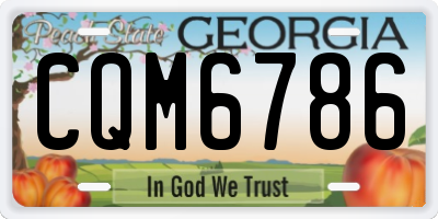 GA license plate CQM6786