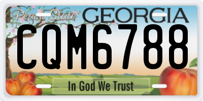 GA license plate CQM6788