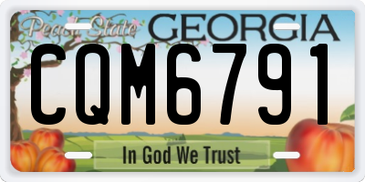 GA license plate CQM6791