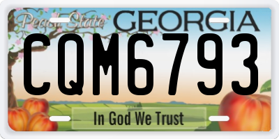 GA license plate CQM6793