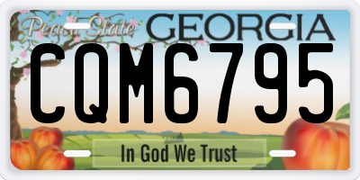 GA license plate CQM6795