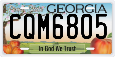 GA license plate CQM6805