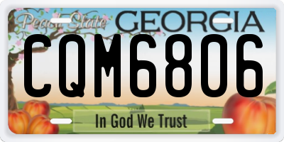 GA license plate CQM6806