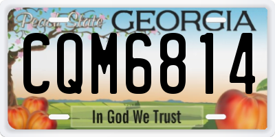 GA license plate CQM6814