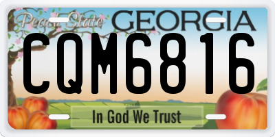 GA license plate CQM6816
