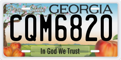 GA license plate CQM6820