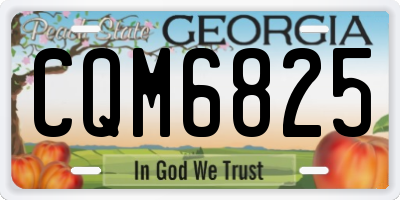 GA license plate CQM6825