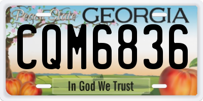 GA license plate CQM6836