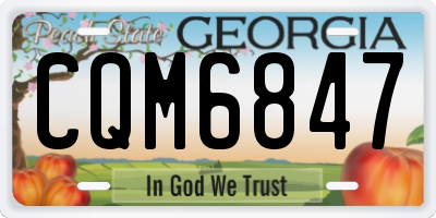 GA license plate CQM6847