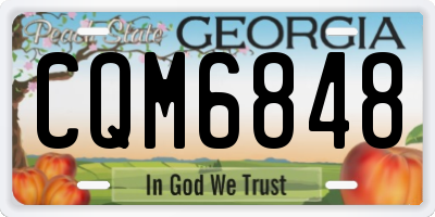 GA license plate CQM6848