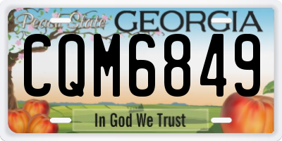 GA license plate CQM6849