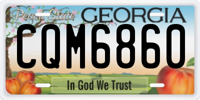 GA license plate CQM6860